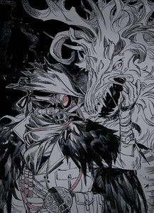 5 x 7 Apex x Bloodborne Print | Crow Hunter & Undying Beast